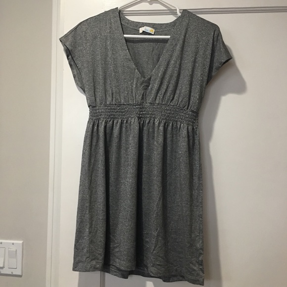 Silver V-neck Dress - Picture 1 of 2